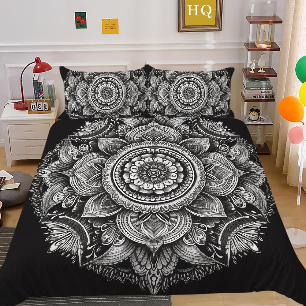 Módní sada povlaků na přikrývku Špičkové designové dekorace do ložnice 3D povlečení na polštář s potiskem mandaly