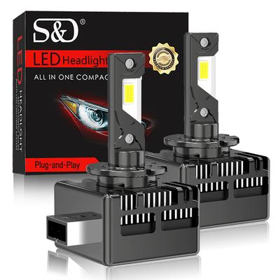 2Pcs 40000Lm D3S LED Headlight Bulbs D1S D2S D4S D5S D8S D1R D2R D3R D4R D8R D5R Turbo LED CSP Double Copper Tube Lights For BMW Benz Volvo Headlamp