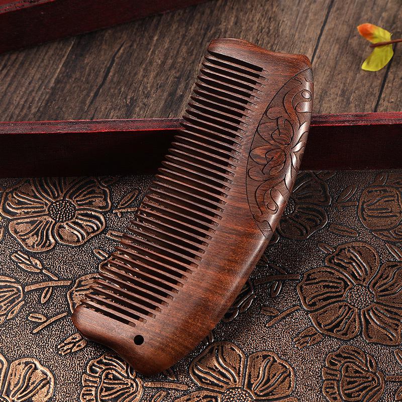Sandalwood & Peach Wood Comb for Men's & Women's Long Hair - Home Use & Gift