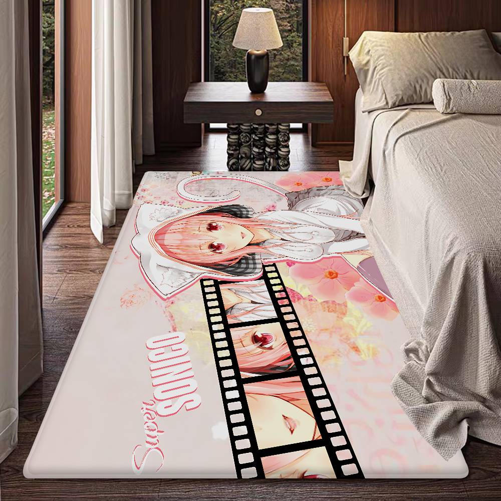 S-Super Sonico Hallway Carpet INS Style Soft Bedroom Floor House Laundry Room Mat Anti-skid Bedside Area Rugs