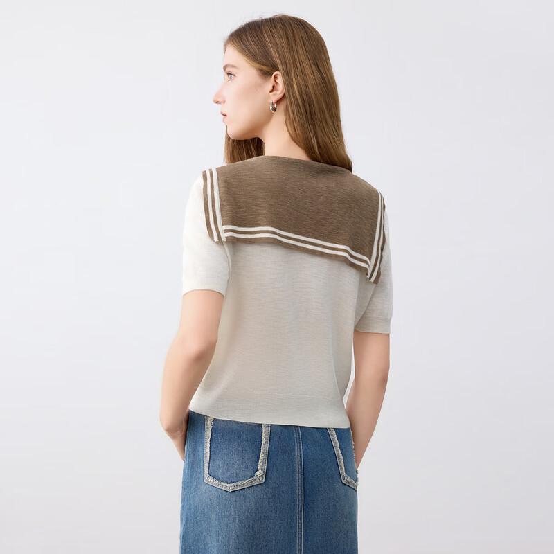 Elva' Island Women's V-Neck Knit Short-Sleeve Top