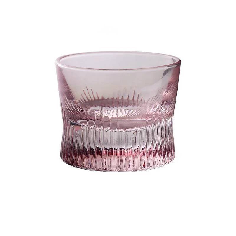 Pink Whiskey Lowball Glasses 100ml 2025 Latest Design Slender Waist Glassware Wineglass Ice Ball Rock Cognac Cup Spirits Tumbler