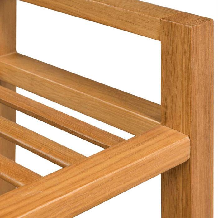 VidaXL Solid Oak Shoe Rack with 2 Shelves 50x27x40 Cm Hallway 244208