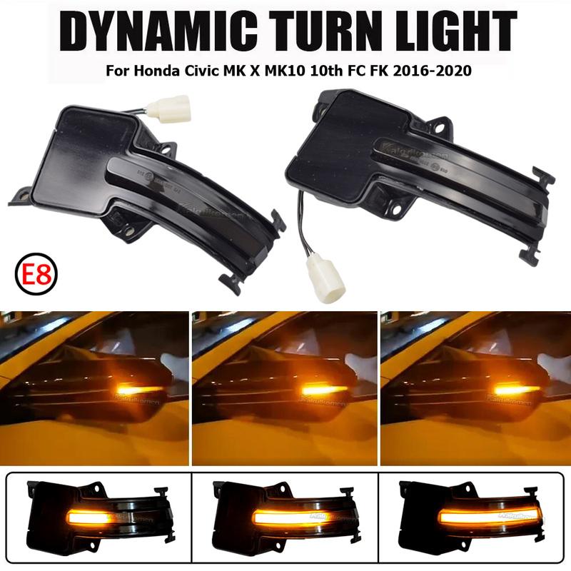Flowing Water Blinker Side Rear-view Mirror Lamp LED Dynamic Turn Signal Light For Honda For Civic 10th Gen. FC1 FK7 2016-