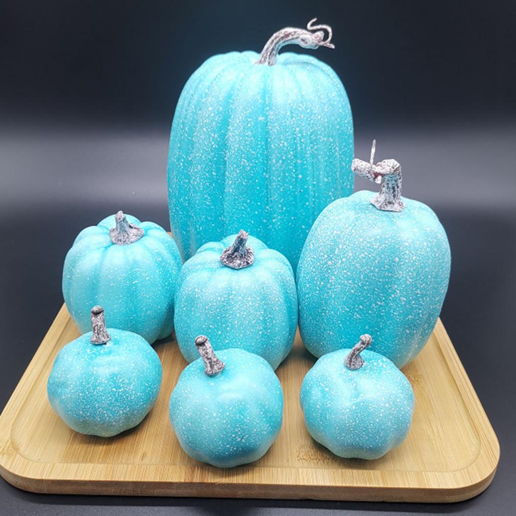 7 Pcs Artificial Pumpkin Cute Lifelike Foam Pumpkins for Autumn Holiday Decor