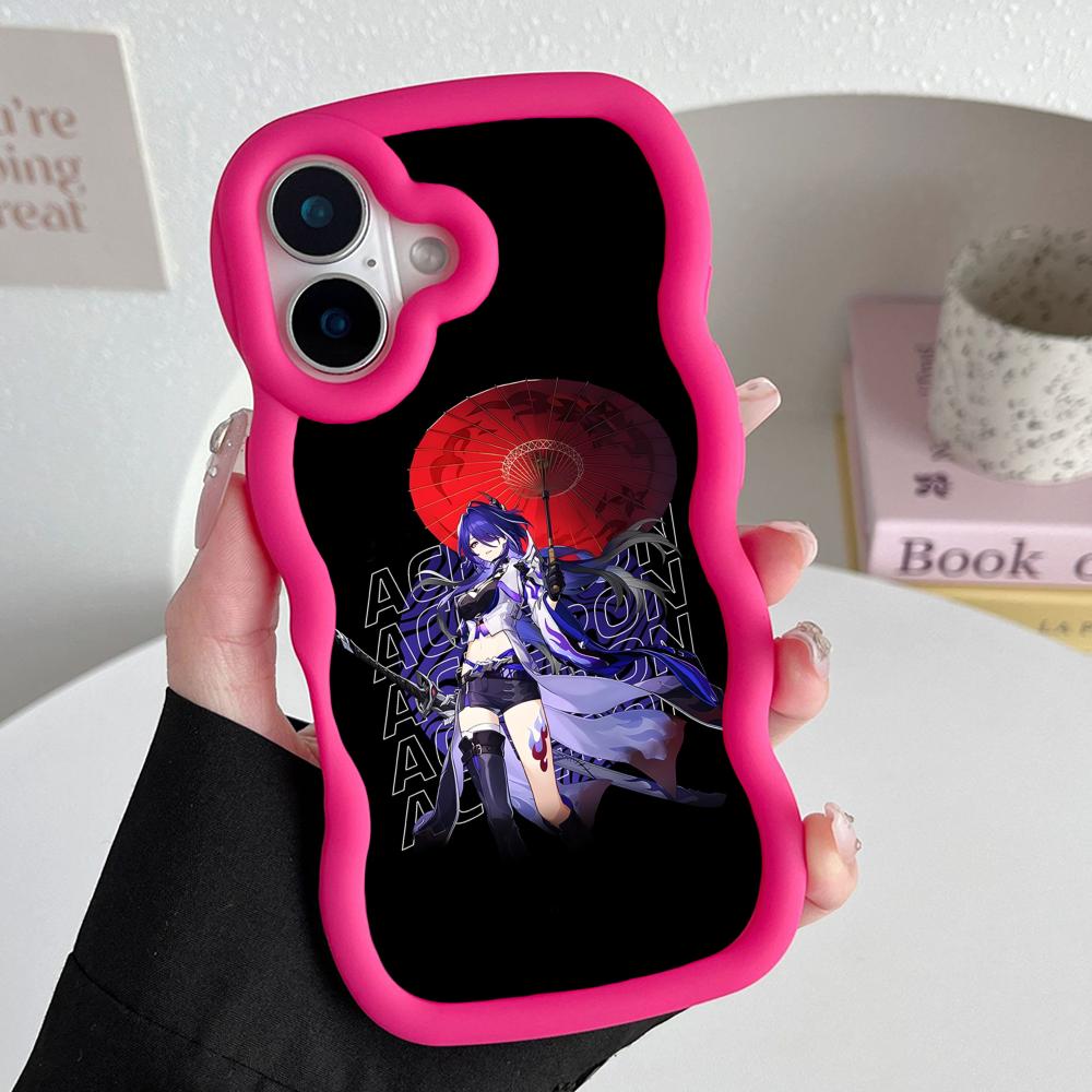 HSR Acheron Wavy Edge TPU Mobile Phone Case for iPhone 17 16 15 14 13 12 11 Air Pro Max Plus Colorful Cover