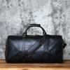 NZPJ Retro Genuine Leather Travel Bag Crazy Horse Leather Men's Handbag Top Layer Cowhide Crossbody Bag Wearable Trolley Luggage
