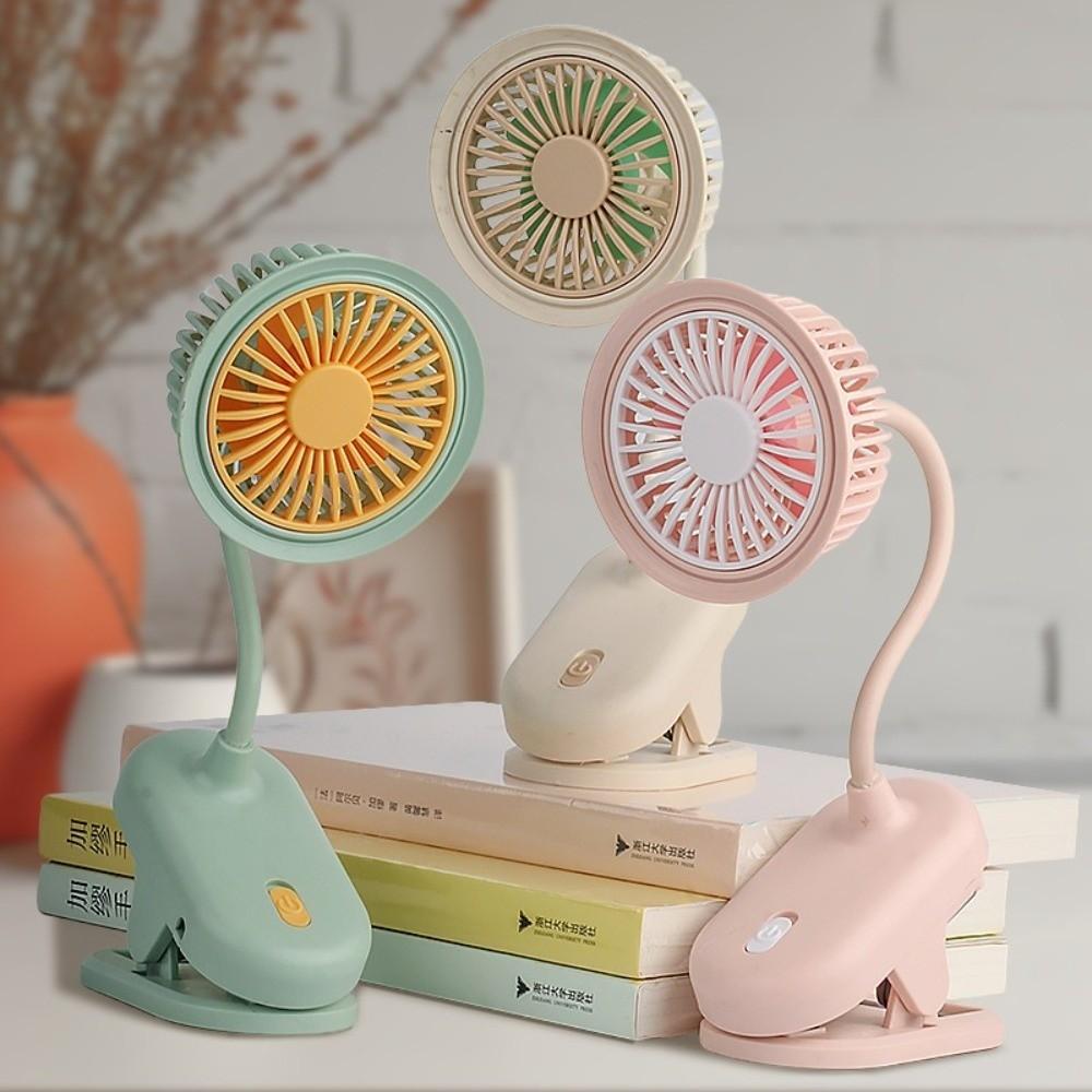 Desk Clip on Battery Powered Mini Fan 360° Adjustable USB Rechargeable Fan  Summer