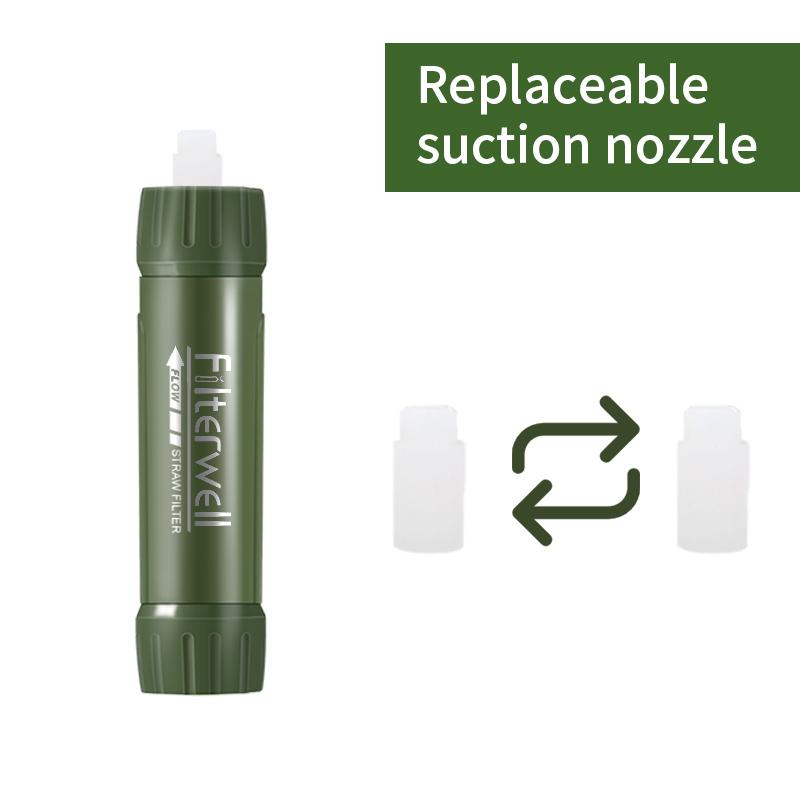 Filterwell Grün Mini Reise Wasserfilter Strohhalm Persönlich Outdoor Notfall Campingausrüstung Wandern Überleben Trinksystem