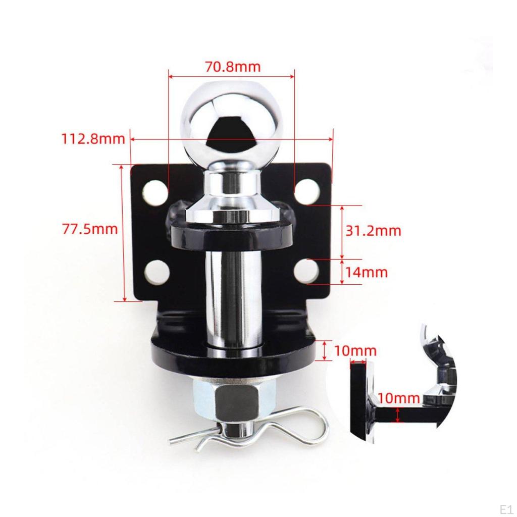 Long Shank Trailer Ball Mount RV Tow Hitch Easy to Install Black