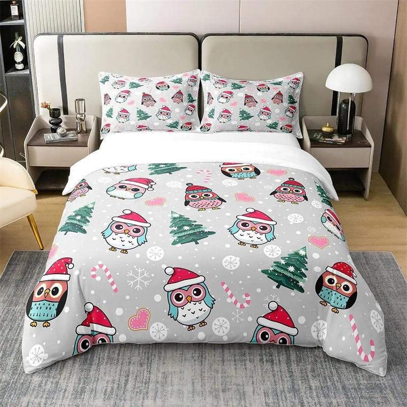 Owl Duvet Cover Bird Decor Bedding Set Printed Comforter Cover For Boys Girls Children Teens Bedroom Decor With Pillow Case