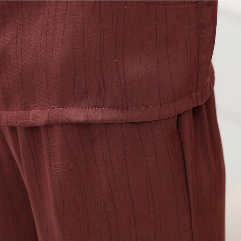 Women's Plus Size 2-Piece Set, Short Sleeve Button Top & Wide Leg Pants (XL-5XL)
