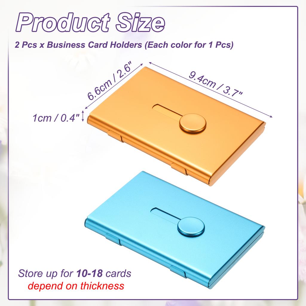 2Pcs Thumb Drive Business Card Case Aluminum Alloy Bank Credit ID Card Wallet Name Card Holder Metal Box Cover Cards Holder