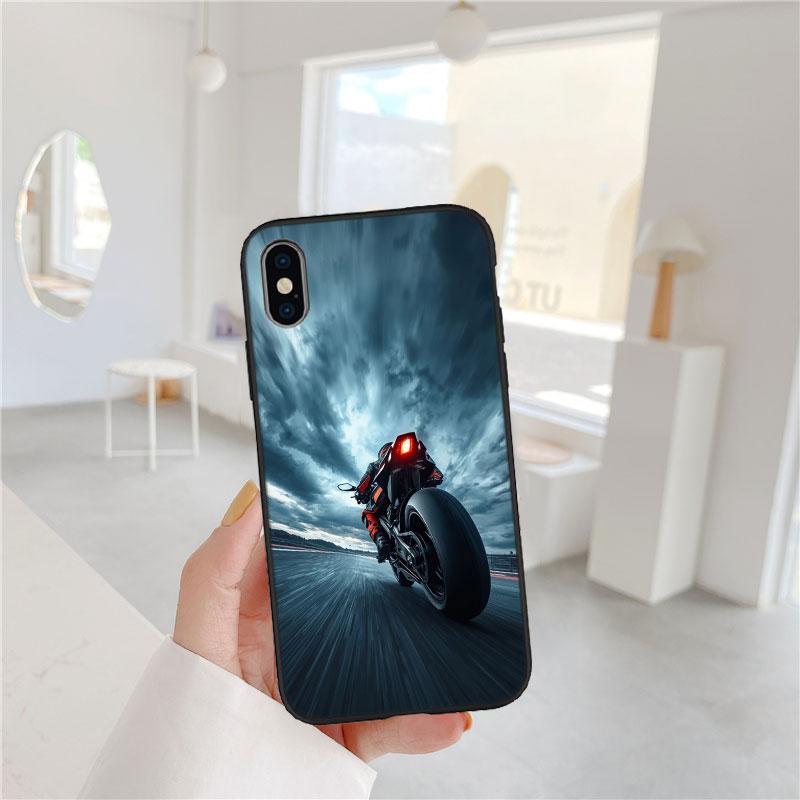 LO95 Motorcycle Racing Soft Shell Phone Case for iPhone SE X XS XR 11 16E 17 Pro Max Air 8 7 6 6s Plus