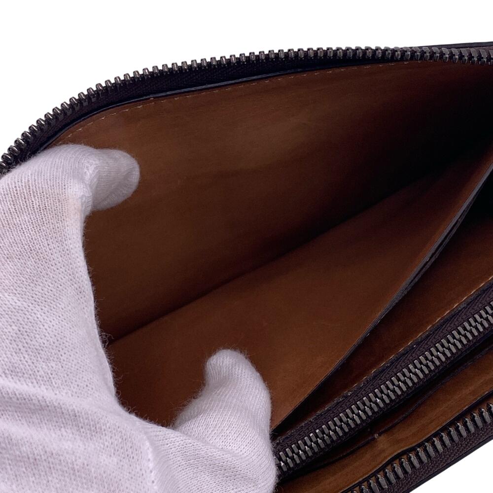 Berluti Zip Around leather Calligraphy Purse Brown leather mens Used