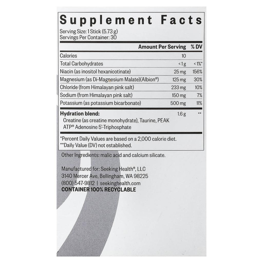 Seeking Health, Optimal Electrolyte, Unflavored, 30 Count, 5.73g (0.202oz) Each