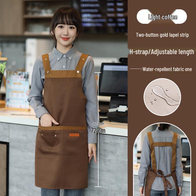 Custom Logo Waterproof and Oil-Proof Apron for Catering, Milk Tea, Coffee Shops, Baking, and Cooking