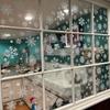 114pcs Snowflake Window Clings - Electrostatic White Snowflakes for Christmas & Winter Door Decorations Snowflake Ribbon Wired