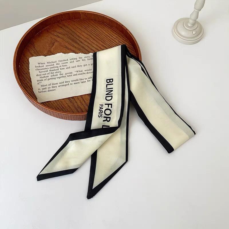 Silk Scarf Headband French Braided Hair Ribbon Versatile Ponytail Streamer Headgear Bag Decoration