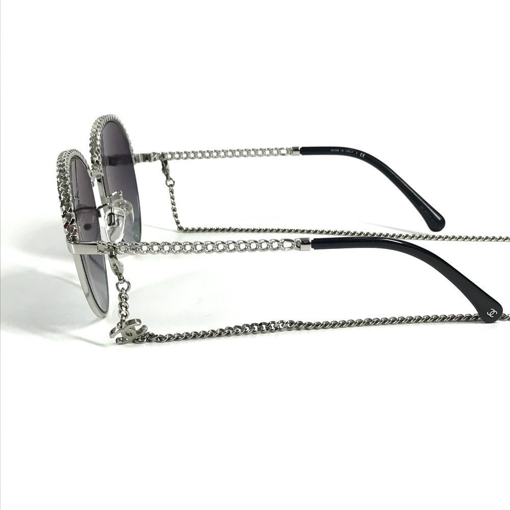 CHANEL 4242 Logo CC Mark Chain eyewear glasses sunglasses Black/Silver