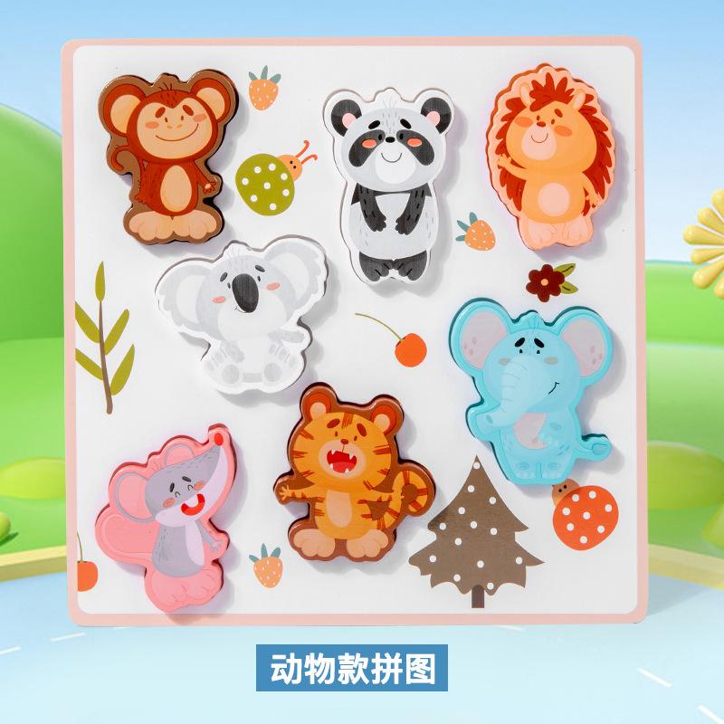 

Детская деревянная развивающая игра-пазл на сопоставление, геометрия, когнитивная, транспорт, сказал животное