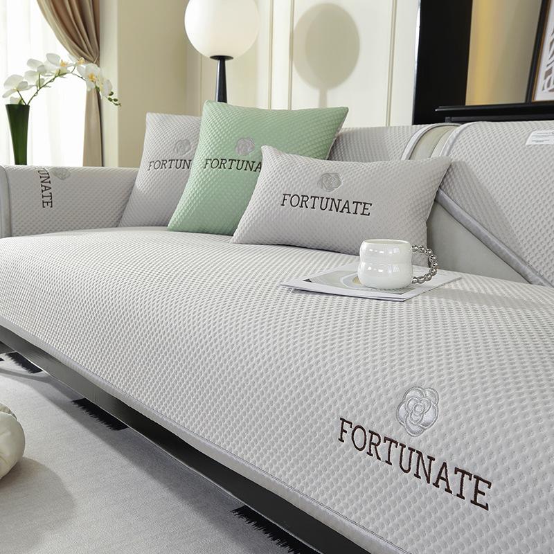 

Ice Silk Sofa Cool Bamboo Mat Non-Slip Seat Cushions Cool Feeling Ice Pad Summer Sofa Cover Cloth 50*50cm