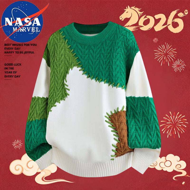 

NASA MARVEL Men s Colorblock Crew Neck Knit Sweater XL