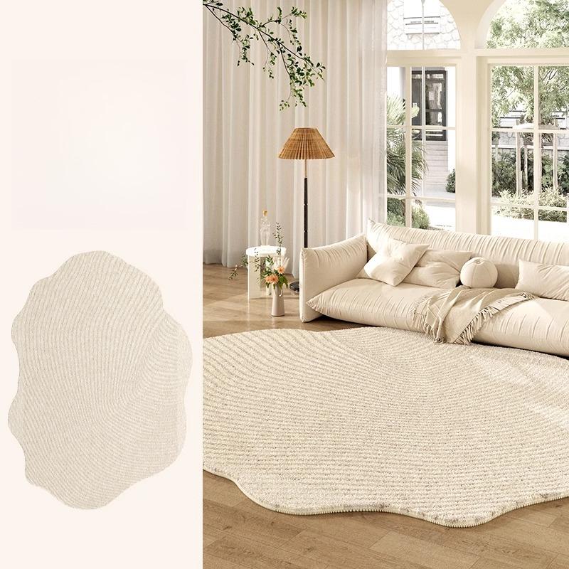 Fluffy Soft Lounge Floor Mat Thickend Plush Bedside Rug Cream Style Bedroom Decor Plush Irregular Shapes Carpets For Living Room