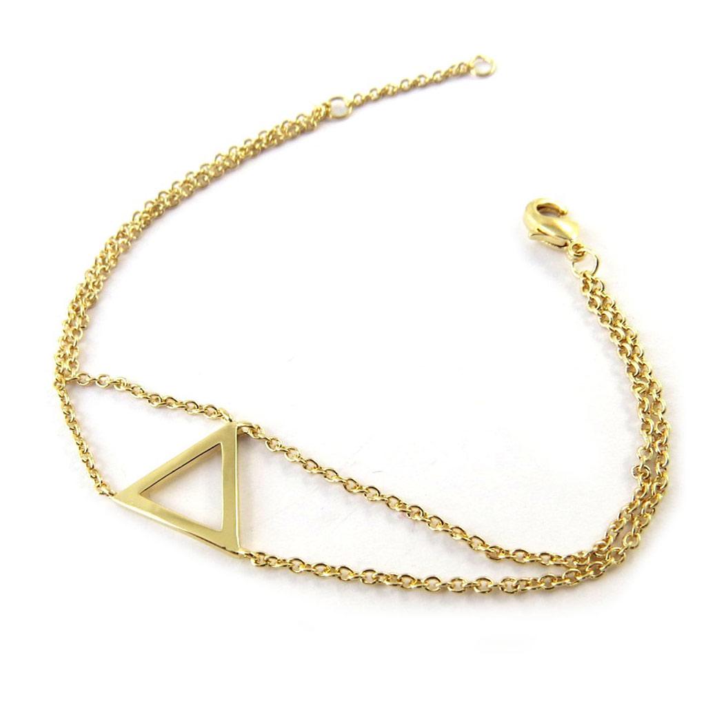 Les Trésors De Lily [N6860] – Pozlacený náramek „trojúhelník“ – 13x13 mm