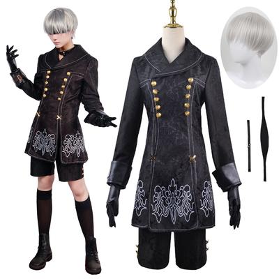 Spiel 9S Cosplay Cotsume YoRHa Nr. 9 Typ S Uniform Jacke Hose Augenmaske Handschuhe Perücke für Halloween Comic Con
