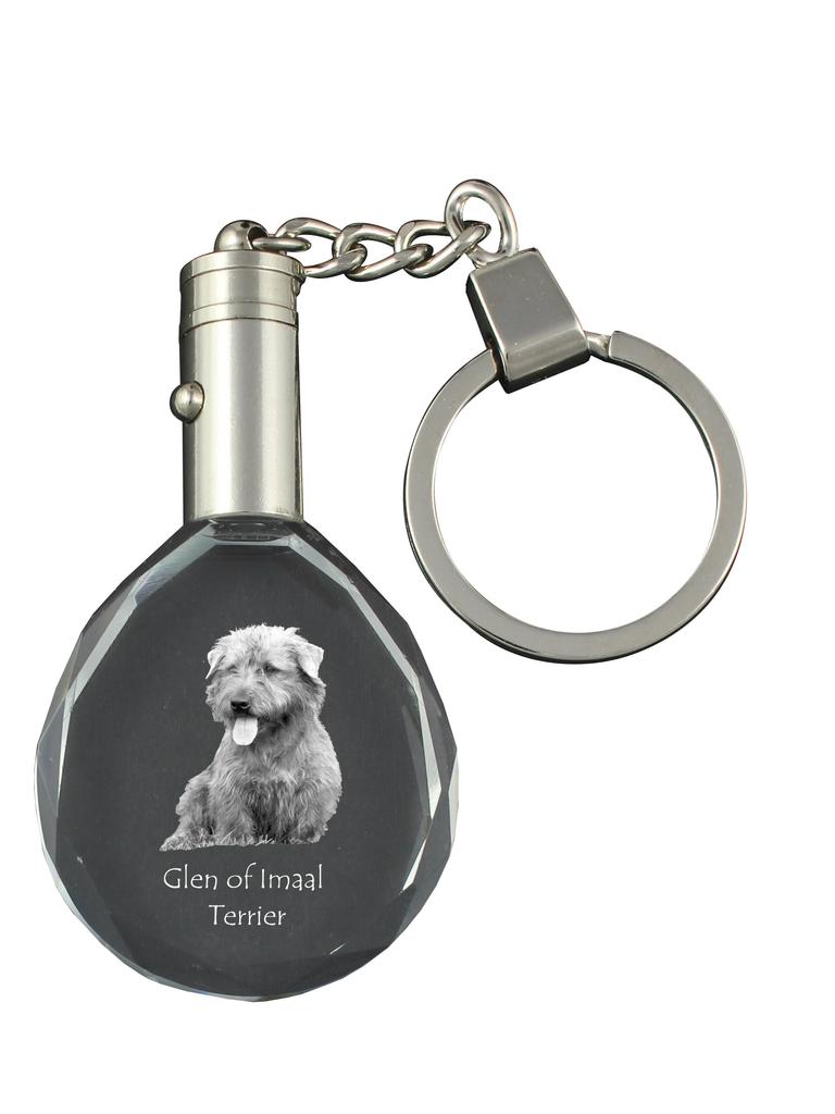 Glen of Imaal Terrier, irlandzki Glen of Imaal Terrier - wisiorek ze zdjęciem psa, kryształowy brelok w pudełku prezentowym, wyjątkowy prezent od Art-Dog