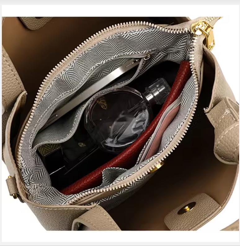 Retro Fashion Simple New Texture Large Capacity Shoulder Bag Women's Handbags Portable Messenger Bucket Bag