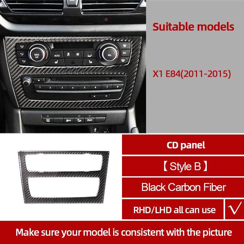 For BMW X1 E84 2011-2015 Carbon Fiber Center Console Gear CD Door Panel Trim Sticker Decoration Car Interior Tuning Accessories