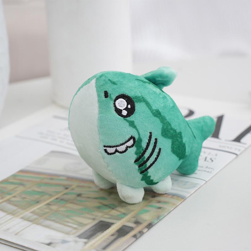 Cartoon Cute Shark Watermelon Plush Keychain Soft Stuffed Doll Pendant Keyring Bag Decoration For Children Kid Christmas Gift