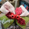 10Pcs Red/Green Bow Ornaments Bead Festival Accessory Rustic Mini Christmas Bows  Gift Wrapping
