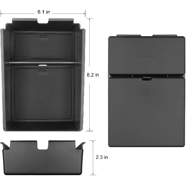 YOJOJOCO Center Console Organizer Compatible With Kia Sportage NQ5 2026 2025 2024  Accessories 5 Gen Black ABS Plastic Material Armrest Secondary