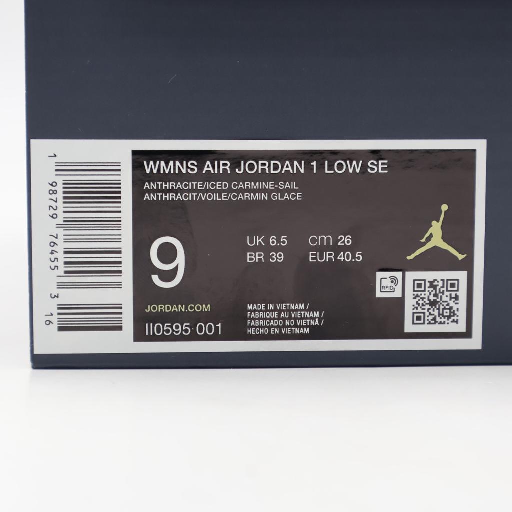 II0595-001 Nike Air Jordan 1 Low SE Anthracite/Iced Carmine (Women's)