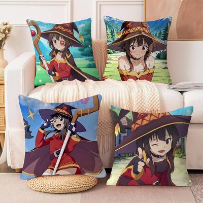 Konosuba-Anime-M-Megumin Personalized Pillow Cover Kids Bedroom Wild Party Decor Pillowcase Kid Birthday Shower Gift
