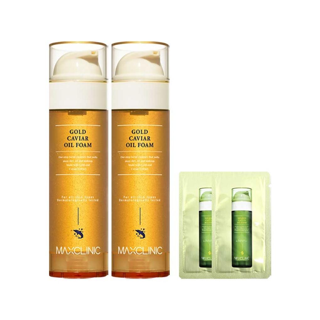 Max Clinic Oil Foam Cleansing Gold Caviar Large Capacity 110g x 2 + 2 Samples Max Clinic Gold Caviar 110g x 2 + 2 samples