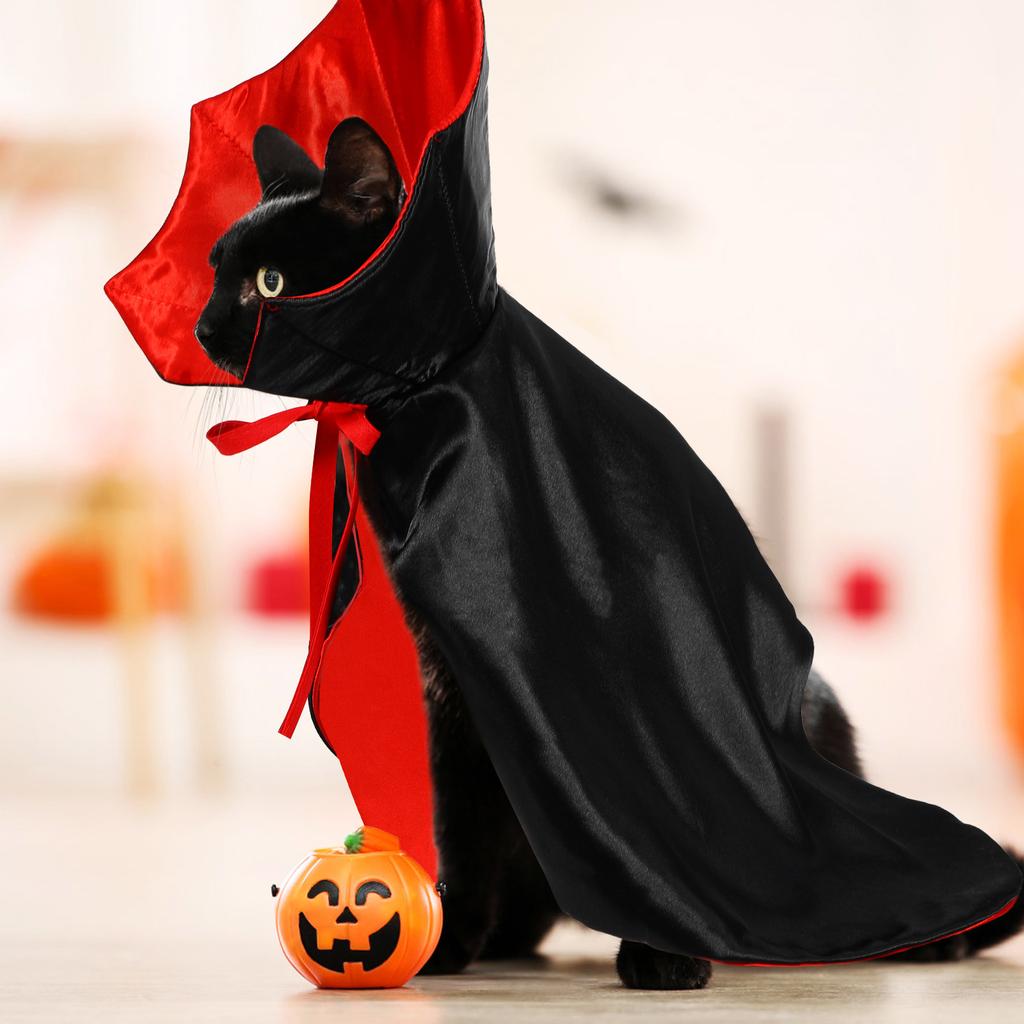Halloween Costume for Dog Cloak Halloween Cat Costume Birthday Dress Pet Vampire Apparel Spooky Cape for Small Medium Dogs Cats
