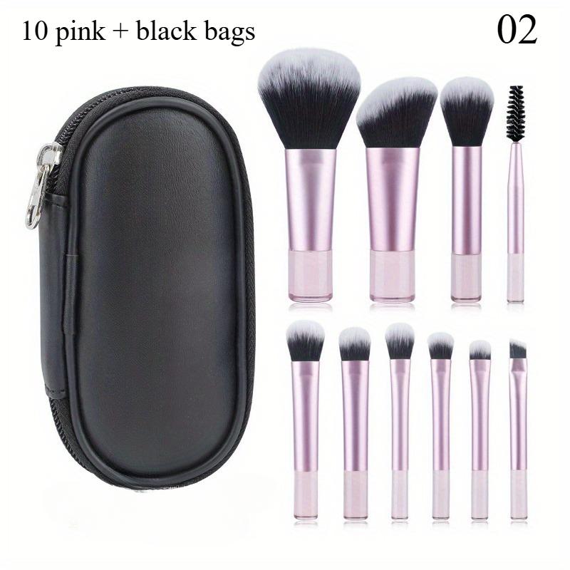 1Pc Makeup brush set ten kinds of cosmetics short handle portable makeup brush set and one makeup bag