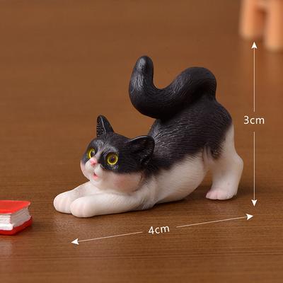 Kawaii Mini Pisică Ornament Grădină Pisoi Statuie Cadou Miniaturi Pisică Pisoi Familie Pisică Figurine Decorative Drăguț Artizanat