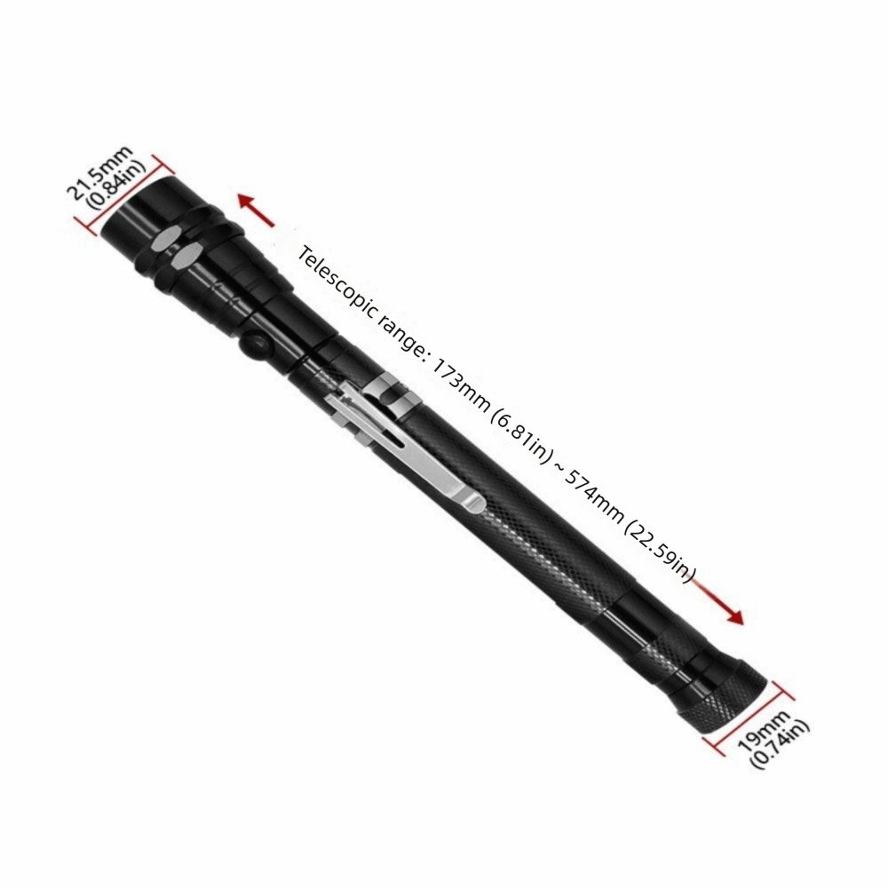 360 Degree Rotation Magnetic LED Work Light Flexible Design Long Goose Neck Telescopic Flashlight Metal Hose Construction