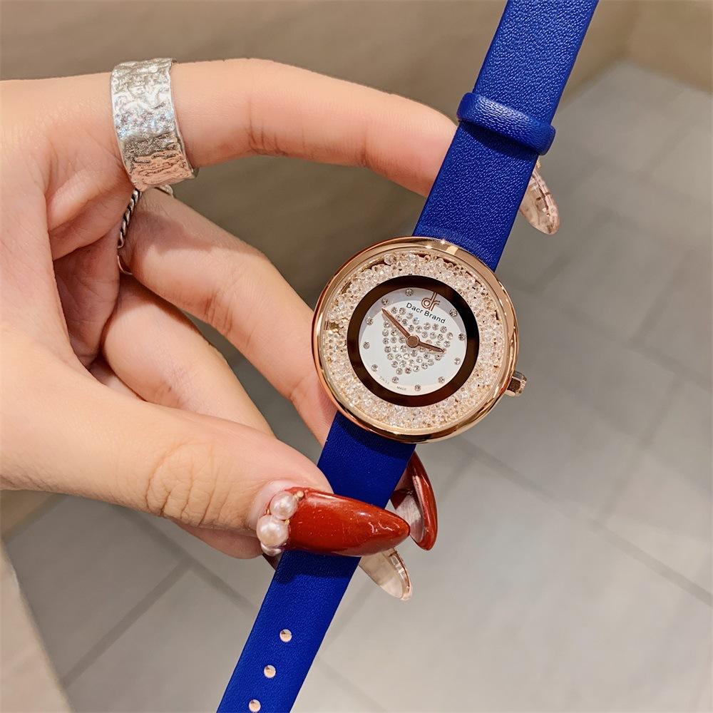 Neue Ins Damenuhr Mode Treibsand Damen Quarz Uhr Herzförmiger Diamant Wasserdichtes Armband Damenuhr