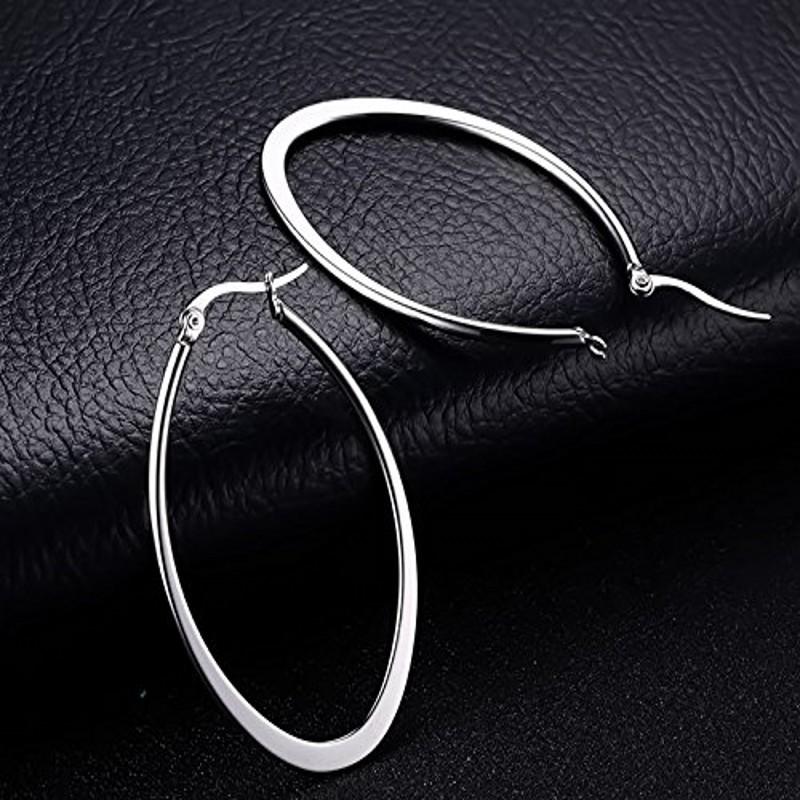 Oval Hoop Earrings for Women Large Big,Everyday Wear,Lightweight Water Drop Design,Gift Idea for Mother