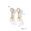 ZAKOL Elegant Round Imitation Pearl Earrings for Women Korean Fashion Water Drop CZ Bridal Earring Wedding Jewelry
