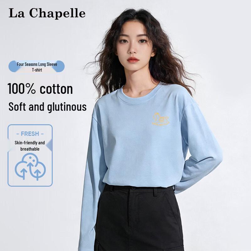 

La Chapelle Women s Lucky Steed Print Cotton Long-Sleeve T-Shirt 2XL