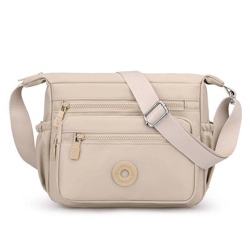 Women's Bag Multi-Layer Zipper Shoulder Bag Nylon Crossbody Bag