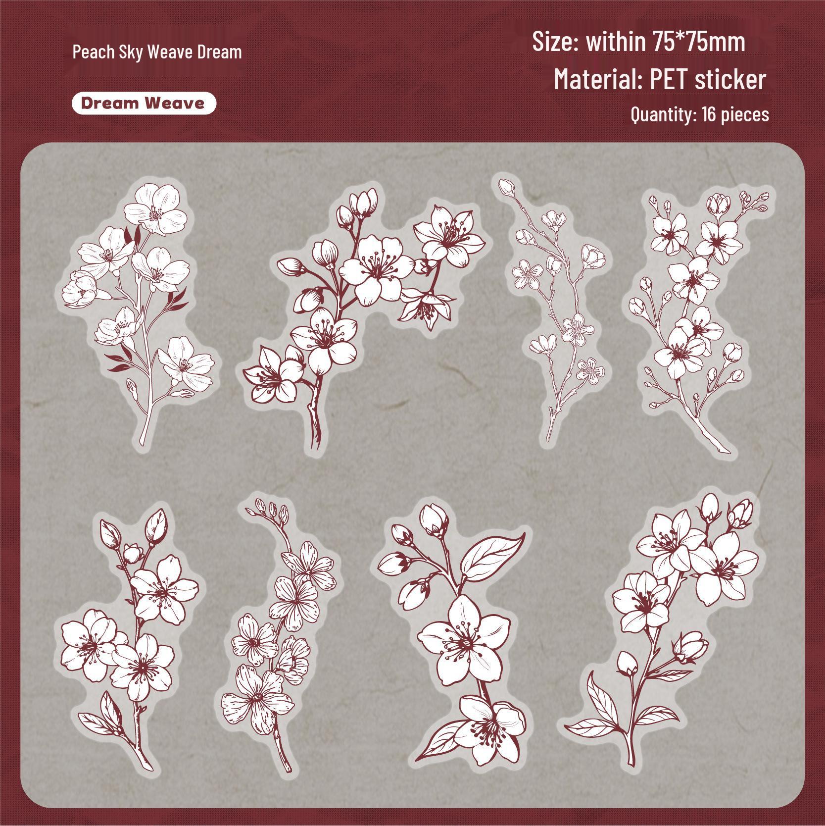 

Retro Floral Sticker Pack: 6 Styles for Journaling & Collage