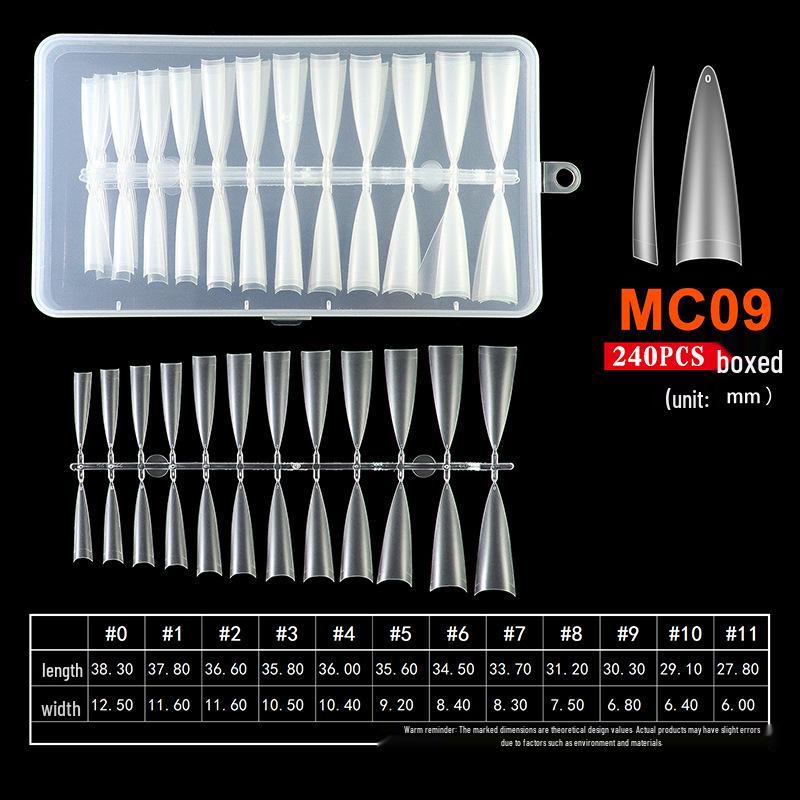 Seamless Frosted Nail Extension Tips - Super Thin, 240pcs Full & Half Cover Wearable False Nails